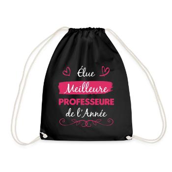cadeau drôle meilleure professeure cœur - Sac de sport léger - noir - Devant