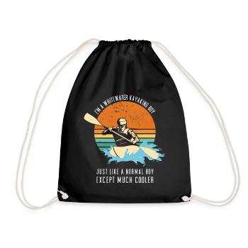 Whitewater Kayaking Boy Like A Normal Boy - Drawstring Bag - black - Front