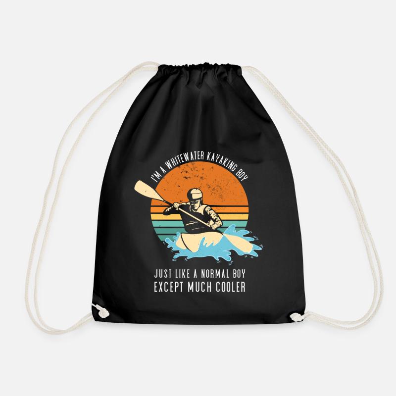 Garçon de kayak en eau vive comme un garçon normal - Sac de sport léger - noir