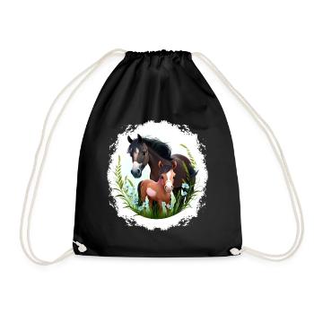 Chemise Cheval Tournoi d’équitation Fille Cheval - Sac de sport léger - noir - Devant