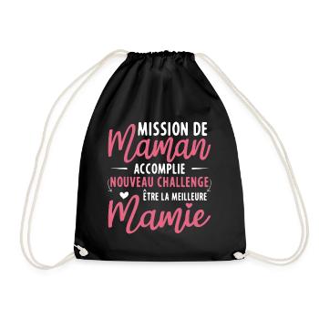 Mission de maman accomplie mamie annonce grossesse - Sac de sport léger - noir - Devant