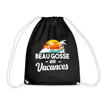 Vacances été plage palmier cadeau humour homme - Sac de sport léger - noir - Devant