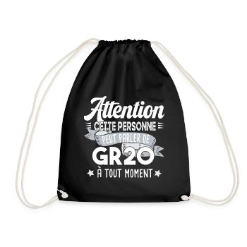 GR20 Corse Randonnée Marathon Cadeau t-shirt sport - Sac de sport léger - noir - Devant