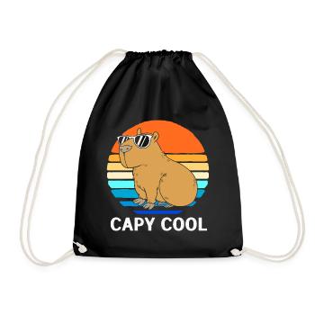 Capibara Capybara - Turnbeutel - Schwarz - Vorne