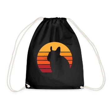 DEGUS | Vintage sun | Retro gift - Drawstring Bag - black - Front
