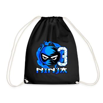 Enfants 3ème anniversaire Garçon 3 ans Ninja - Sac de sport léger - noir - Devant