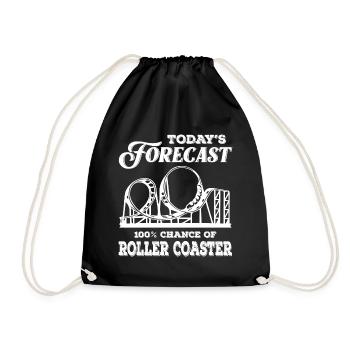 Today s Forecast 100 Chance Of Roller Coasters - Drawstring Bag - black - Front