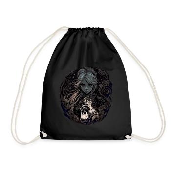 Gloomy Beautiful Witch / Wicca - Drawstring Bag - black - Front