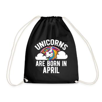 Unicorns Are Born In April Shirt Birthday Month - Drawstring Bag - black - Front