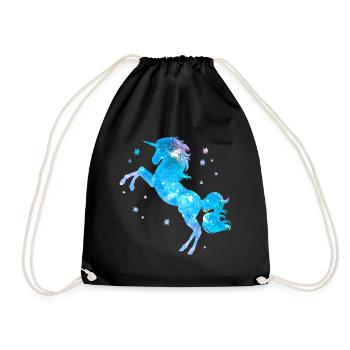Einhorn galaxy - Turnbeutel - Schwarz - Vorne