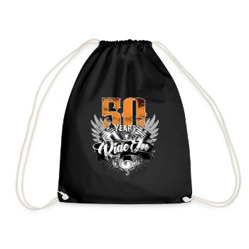 Ride on - 50 years - Drawstring Bag - black - Front