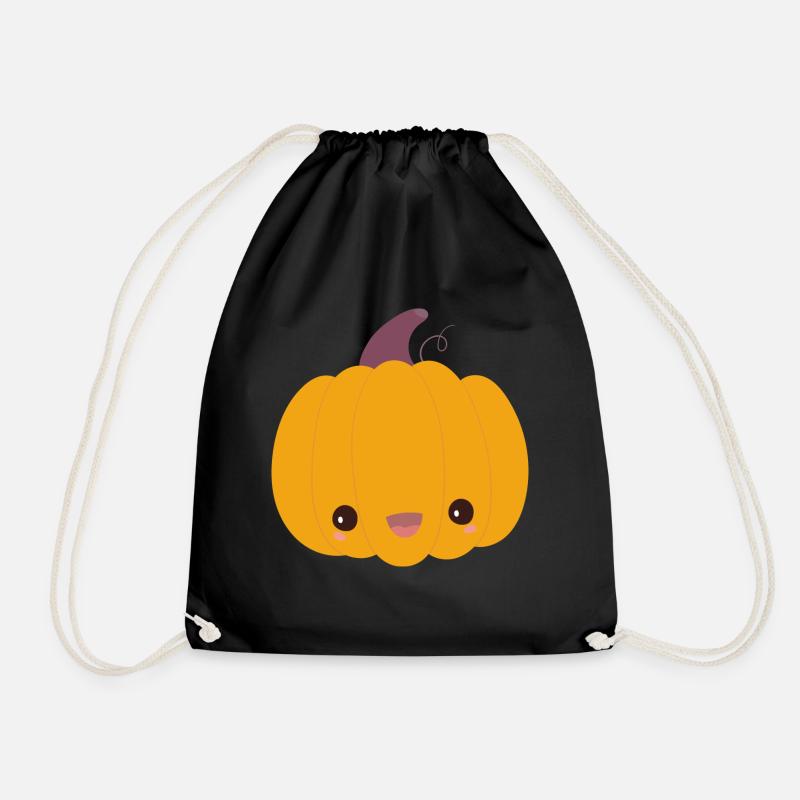 pumpkin - Drawstring Bag - black