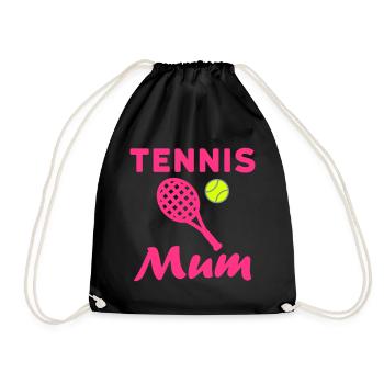 Tennis maman (raquette de tennis, balle de tennis) - Sac de sport léger - noir - Devant
