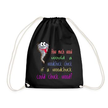 Zungenbrecher woodchuck Tongue Twister - Sac de sport léger - noir - Devant