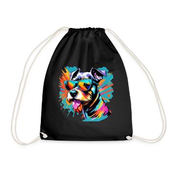 Miniature schnauzer - Drawstring Bag - black - Front