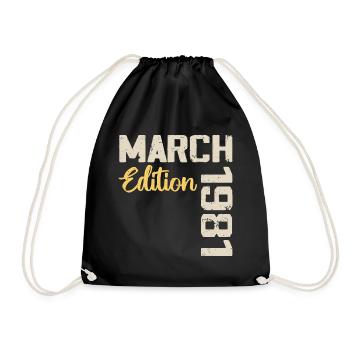 Mars 1981 Cadeau Anniversaire Mars 1981 - Sac de sport léger - noir - Devant