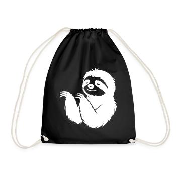 Cool paresseux silhouette portrait visage tête - Sac de sport léger - noir - Devant