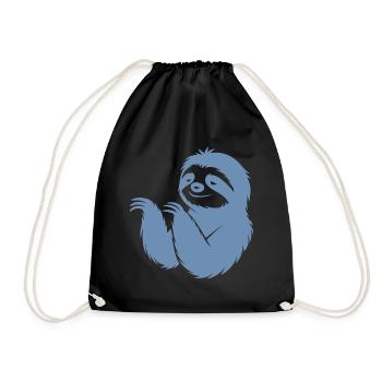 Cool paresseux silhouette portrait visage tête - Sac de sport léger - noir - Devant
