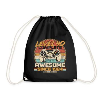 40th Birthday Gamer Born 1984 - Drawstring Bag - black - Front