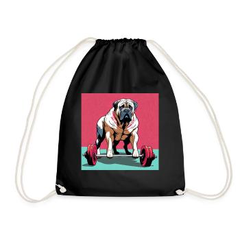 Mastiff lift weights - Drawstring Bag - black - Front