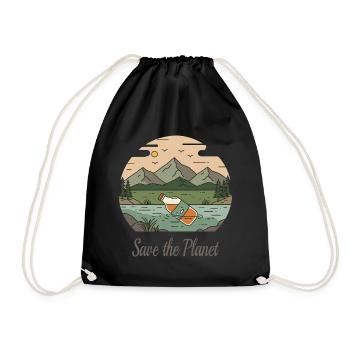 Save the Planet - Drawstring Bag - black - Front