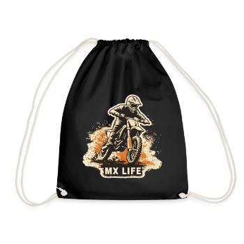 Motocross MX Life Shirt – Offroad Dirt Bike - Drawstring Bag - black - Front