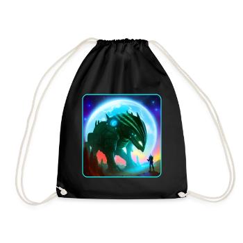 Astronaute et machine extraterrestre - Sac de sport léger - noir - Devant