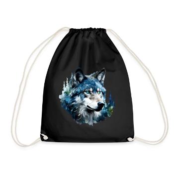 Wolf - Turnbeutel - Schwarz - Vorne
