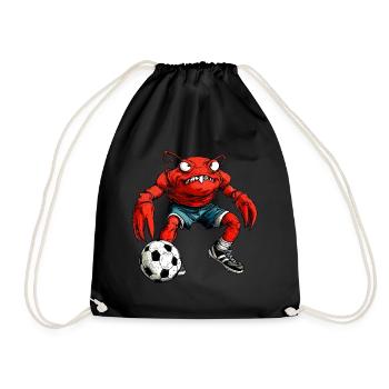 Crabs Soccer / Soccer Crab - Drawstring Bag - black - Front