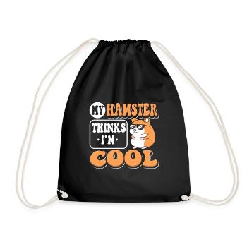 Mon hamster pense que je suis cool hamster drôle - Sac de sport léger - noir - Devant