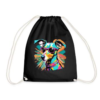 Italian greyhound - Drawstring Bag - black - Front