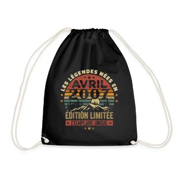 Les Légendes Sont Nées En Avril 2007 Cadeau 2007 - Sac de sport léger - noir - Devant
