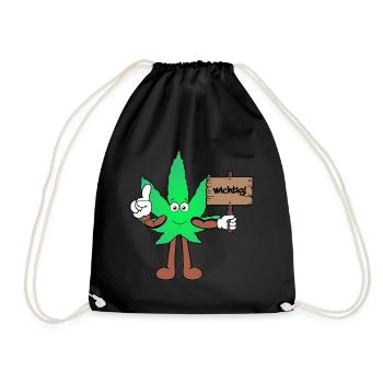Der Bloom - Weed Cannabis Stoned Hanf Marihuana - Turnbeutel - Schwarz - Vorne
