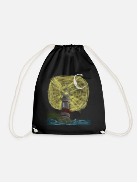 lighthouse - Drawstring Bag - black