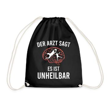 Handball lustig Sport Handballer - Turnbeutel - Schwarz - Vorne