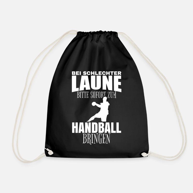 Handballer lustige Sprüche - Turnbeutel - Schwarz