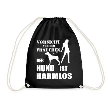 Hund - Turnbeutel - Schwarz - Vorne