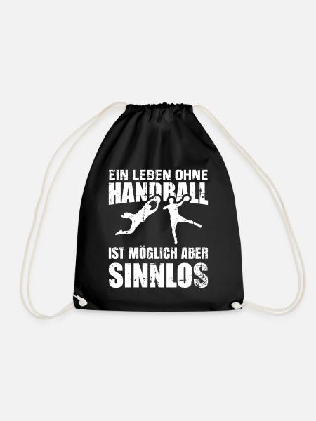 Handball Handballer Spruch Geschenk - Turnbeutel - Schwarz