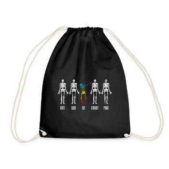 Gay Pride Dab Dabbing Equality LGBT - Drawstring Bag - black - Front