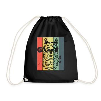SUPer Cool Lama T-Shirt - Drawstring Bag - black - Front