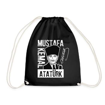 Mustafa Kemal Ataturk - Drawstring Bag - black - Front