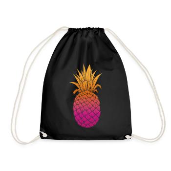 Ananas - Turnbeutel - Schwarz - Vorne