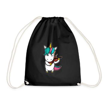 Unicorn violin - Drawstring Bag - black - Front