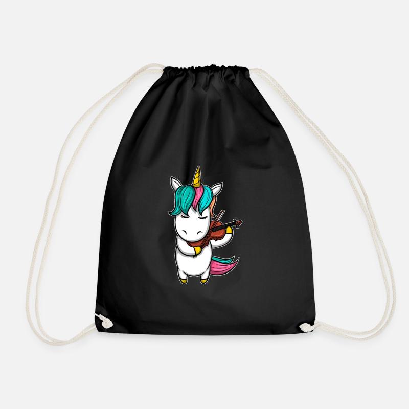 Einhorn Geige - Turnbeutel - Schwarz