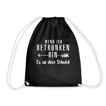 wenn ich betrunken bin - Turnbeutel - Schwarz - Vorne