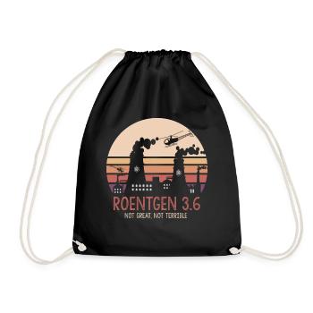 Roentgen 3.6 Not Great Not Terrible Memes Facts - Drawstring Bag - black - Front
