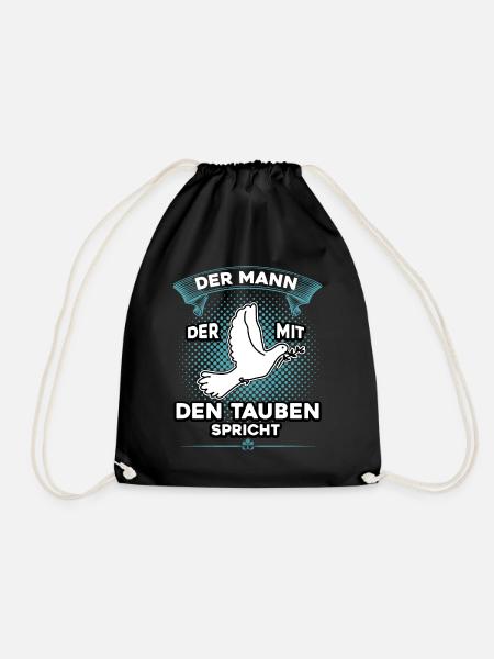 Brieftauben Shirt Tauben Flüsterer Taubenzüchter - Turnbeutel - Schwarz