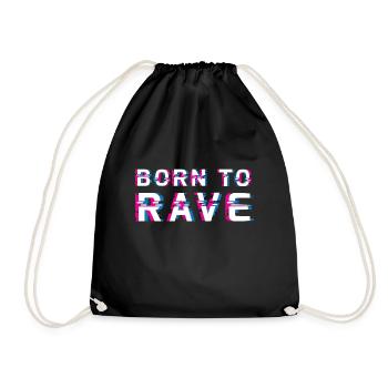 Electro Techno Music Raver Festival Shirt - Drawstring Bag - black - Front