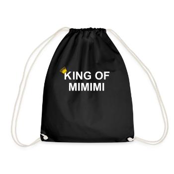 king of mimimi Funny whining humor - Drawstring Bag - black - Front