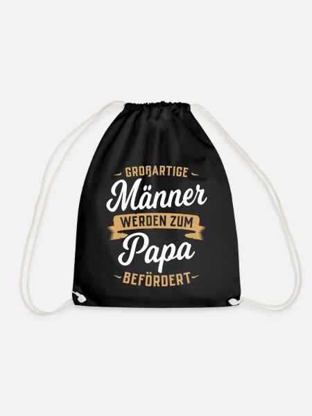 Großartige Männer werden zum Papa befördert - Turnbeutel - Schwarz
